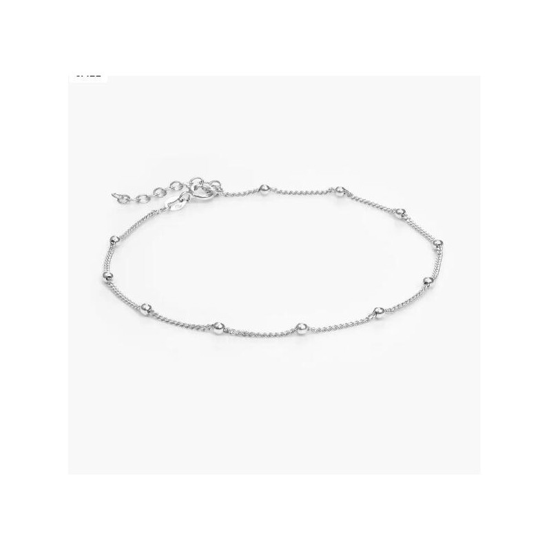 BOBBLE CHAIN ANKLET/BRACELET - STERLING SILVER