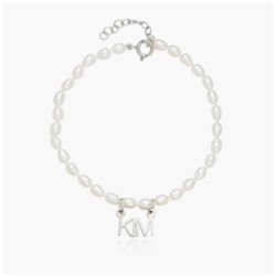 LOLA PEARL NAME ANKLET - SILVER