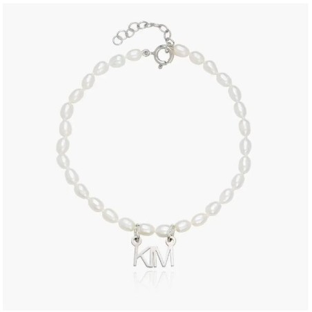 LOLA PEARL NAME ANKLET - SILVER