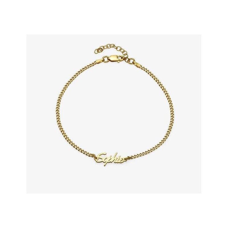 ALLORA NAME ANKLE BRACELET - GOLD VERMEIL