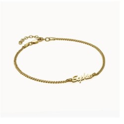 ALLORA NAME ANKLE BRACELET - GOLD VERMEIL