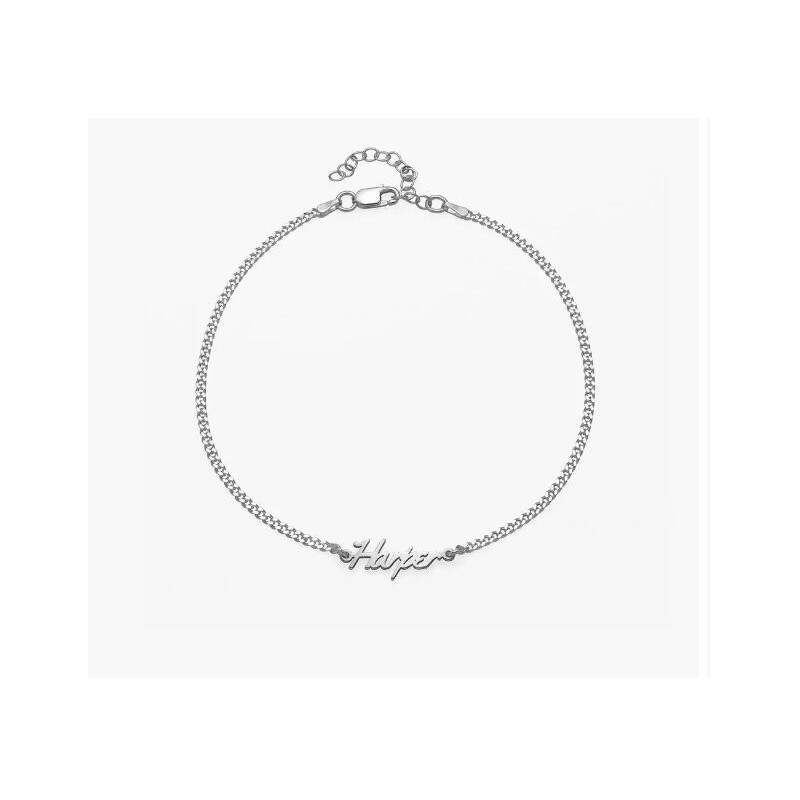 ALLORA NAME ANKLE BRACELET - STERLING SILVER