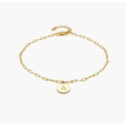 LILIAN INITIAL ANKLET CHAIN - GOLD VERMEIL