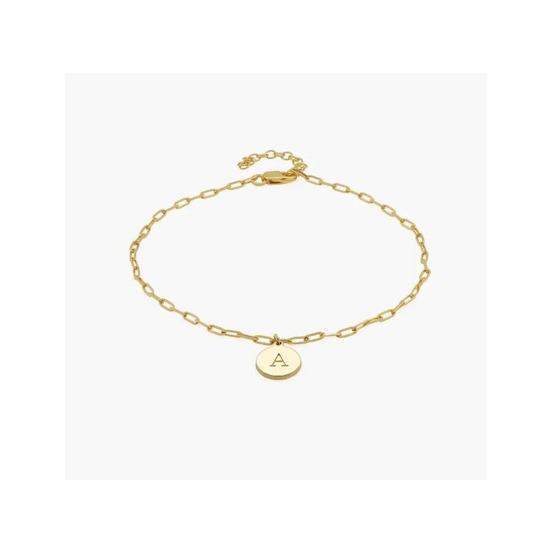 LILIAN INITIAL ANKLET CHAIN - GOLD VERMEIL