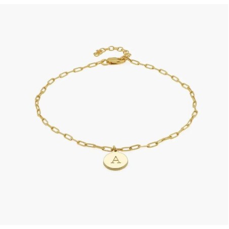 LILIAN INITIAL ANKLET CHAIN - GOLD VERMEIL