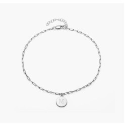 LILIAN INITIAL ANKLET CHAIN - STERLING SILVER