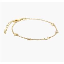 INEZ INITIAL BRACELET/ANKLET WITH DIAMOND - GOLD VERMEIL