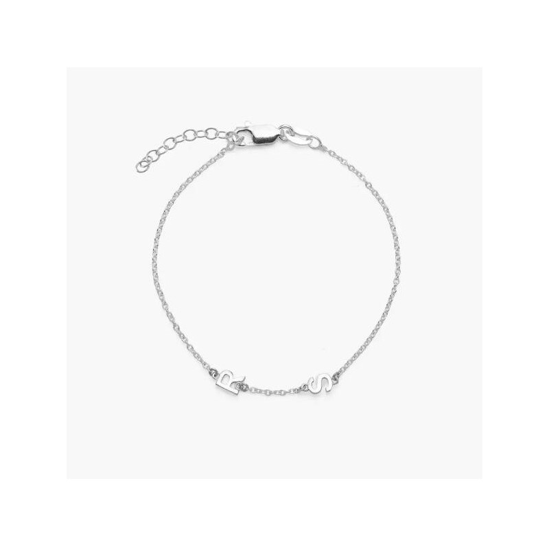 INEZ INITIAL BRACELET/ANKLET - SILVER