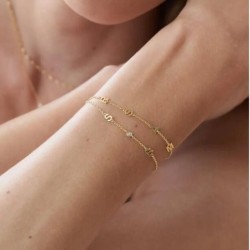 INEZ INITIAL BRACELET/ANKLET - GOLD VERMEIL