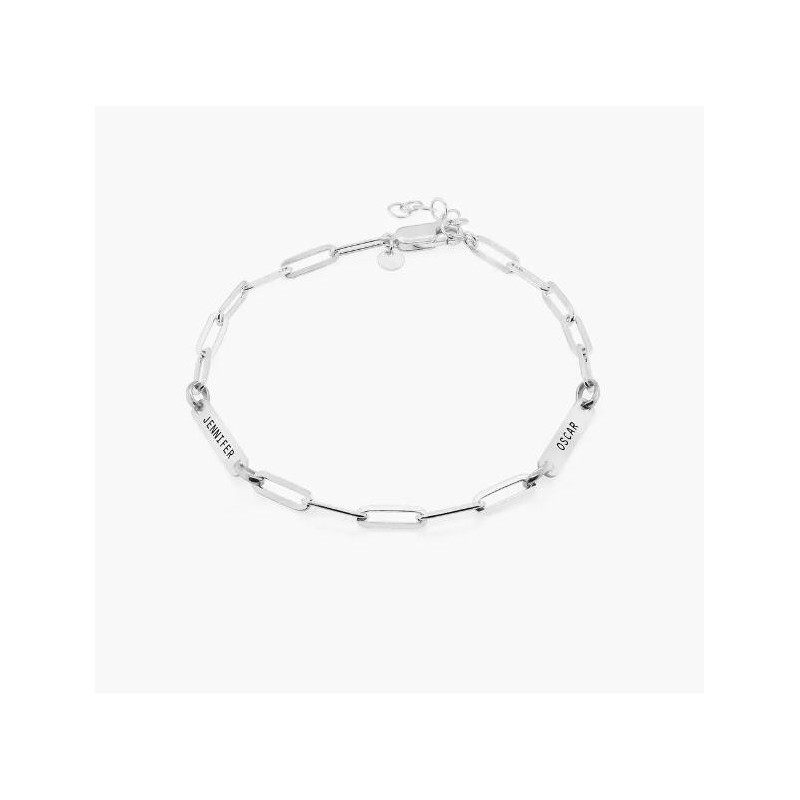 IVY NAME PAPERCLIP CHAIN ANKLET - STERLING SILVER