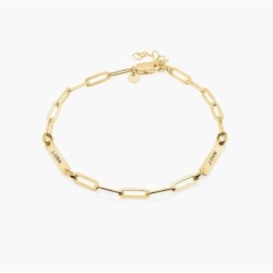 IVY NAME PAPERCLIP CHAIN ANKLET - GOLD VERMEIL