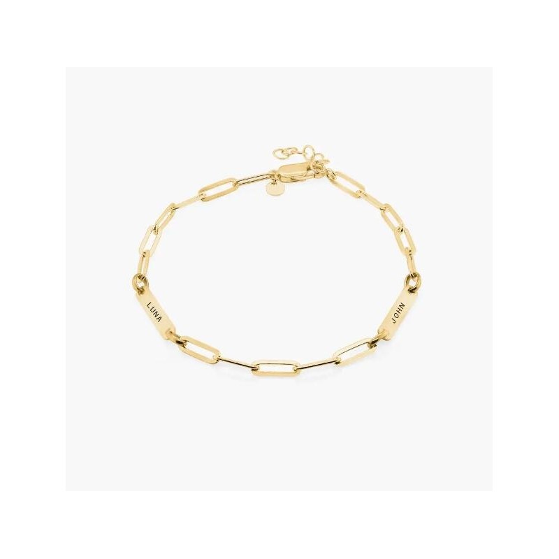 IVY NAME PAPERCLIP CHAIN ANKLET - GOLD VERMEIL