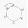 SPIRITUAL CHARMS BRACELET/ANKLET WITH CUBIC ZIRCONIA - SILVER