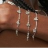 SPIRITUAL CHARMS BRACELET/ANKLET WITH CUBIC ZIRCONIA - SILVER