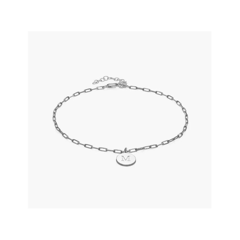 LILIAN INITIAL ANKLET CHAIN - STERLING SILVER