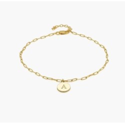 LILIAN INITIAL ANKLET CHAIN - GOLD VERMEIL