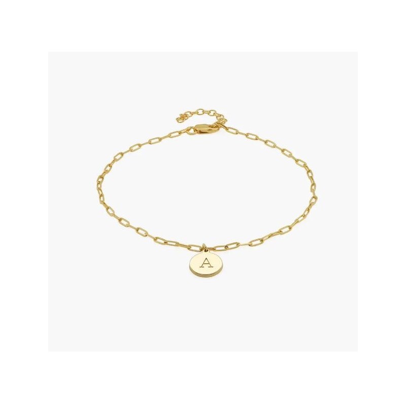 LILIAN INITIAL ANKLET CHAIN - GOLD VERMEIL