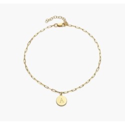 LILIAN INITIAL ANKLET CHAIN - GOLD VERMEIL