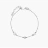 INEZ INITIAL BRACELET/ANKLET WITH DIAMOND - SILVER