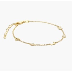 INEZ INITIAL BRACELET/ANKLET WITH DIAMOND - GOLD PLATED