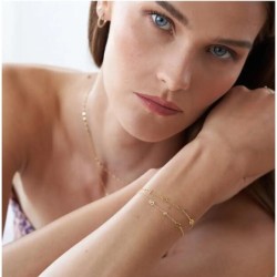 INEZ INITIAL BRACELET/ANKLET WITH DIAMOND - GOLD VERMEIL