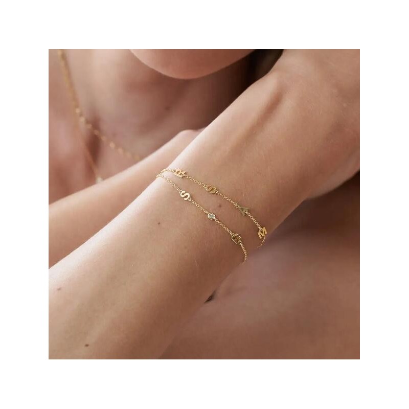 INEZ INITIAL BRACELET/ANKLET - GOLD VERMEIL