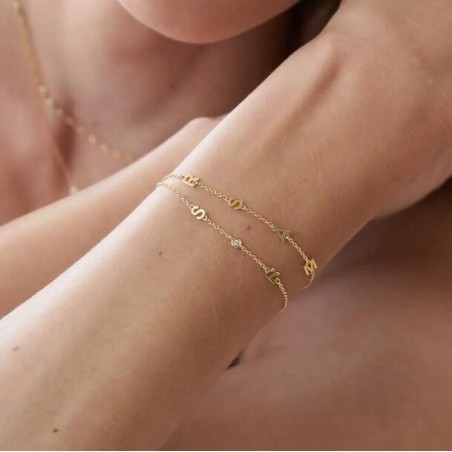 INEZ INITIAL BRACELET/ANKLET - GOLD VERMEIL