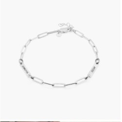 IVY NAME PAPERCLIP CHAIN ANKLET - STERLING SILVER