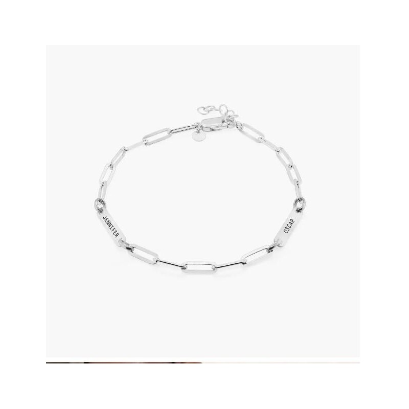 IVY NAME PAPERCLIP CHAIN ANKLET - STERLING SILVER