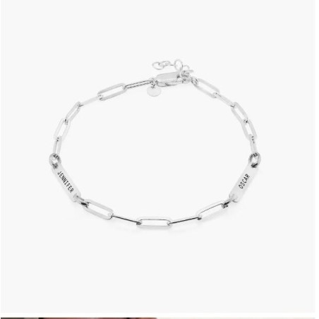 IVY NAME PAPERCLIP CHAIN ANKLET - STERLING SILVER