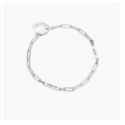 IVY NAME PAPERCLIP CHAIN ANKLET - STERLING SILVER