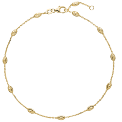 Lund Copenhagen - ankle chain gold plated with pattern|Second hand low price sale