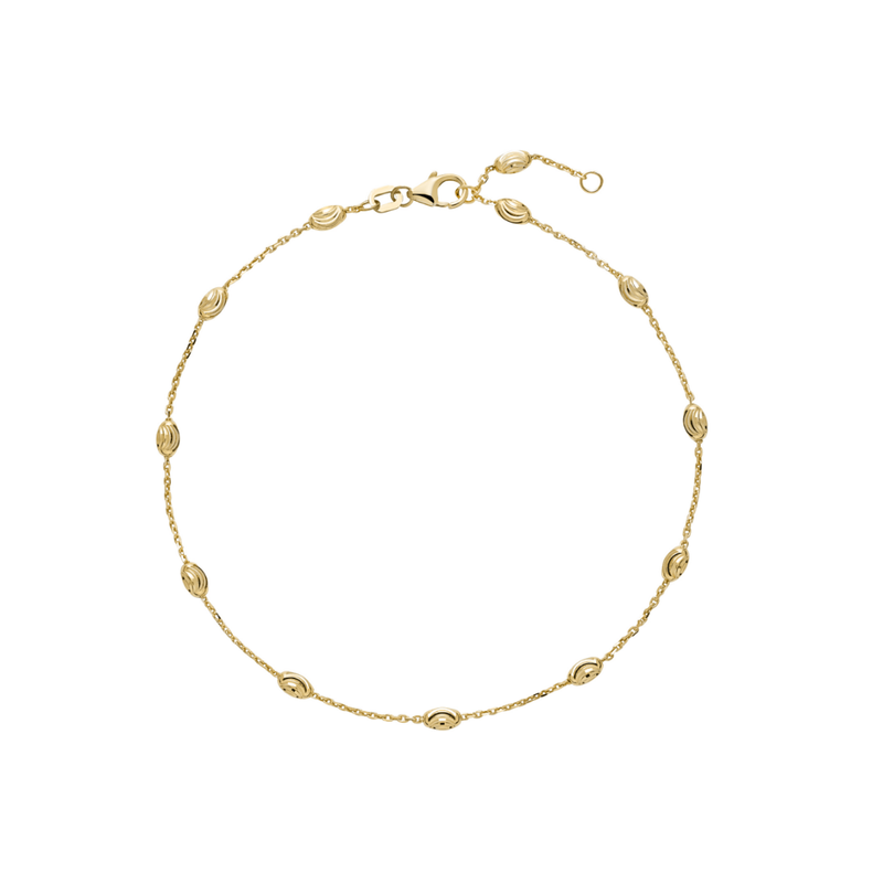 Lund Copenhagen - ankle chain gold plated with pattern|Second hand low price sale