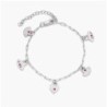 SPIRITUAL CHARMS BRACELET/ANKLET WITH CUBIC ZIRCONIA - SILVER