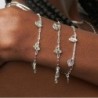 SPIRITUAL CHARMS BRACELET/ANKLET WITH CUBIC ZIRCONIA - SILVER