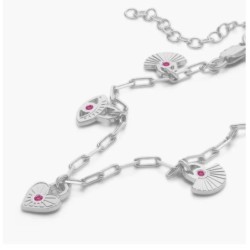 SPIRITUAL CHARMS BRACELET/ANKLET WITH CUBIC ZIRCONIA - SILVER