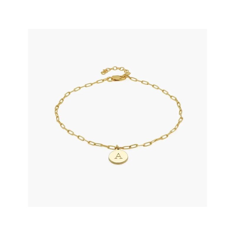 LILIAN INITIAL ANKLET CHAIN - GOLD VERMEIL