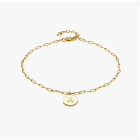 LILIAN INITIAL ANKLET CHAIN - GOLD VERMEIL