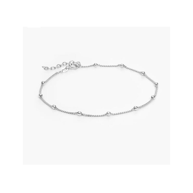 BOBBLE CHAIN ANKLET/BRACELET - STERLING SILVER