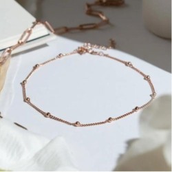 BOBBLE CHAIN ANKLET/BRACELET- ROSE GOLD VERMEIL