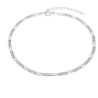 Aagaard - Anklet with trace figaro chain, silver