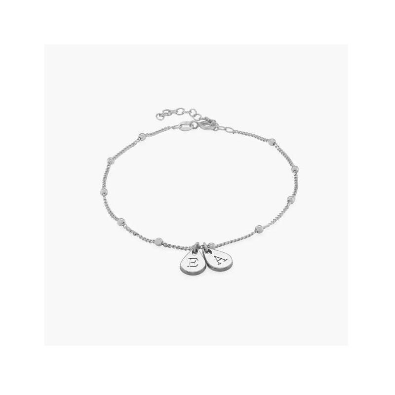 MAREN ANKLE BRACELET WITH INITIALS - STERLING SILVER