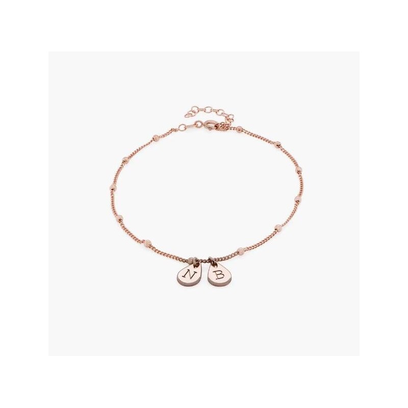 MAREN ANKLE BRACELET WITH INITIALS - GOLD VERMEIL