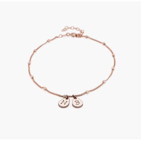 MAREN ANKLE BRACELET WITH INITIALS - GOLD VERMEIL