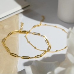 THE SHOWSTOPPER LINK BRACELET/ANKLET - GOLD VERMEIL