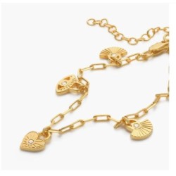 SPIRITUAL CHARMS BRACELET/ANKLET WITH DIAMONDS - GOLD VERMEIL