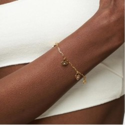 SPIRITUAL CHARMS BRACELET/ANKLET WITH DIAMONDS - GOLD VERMEIL