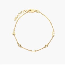 INEZ INITIAL BRACELET/ANKLET WITH DIAMOND - GOLD VERMEIL