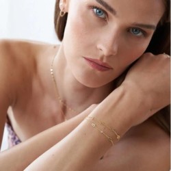 INEZ INITIAL BRACELET/ANKLET WITH DIAMOND - GOLD VERMEIL