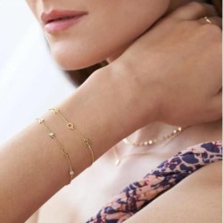 INEZ INITIAL BRACELET/ANKLET WITH DIAMOND - GOLD VERMEIL